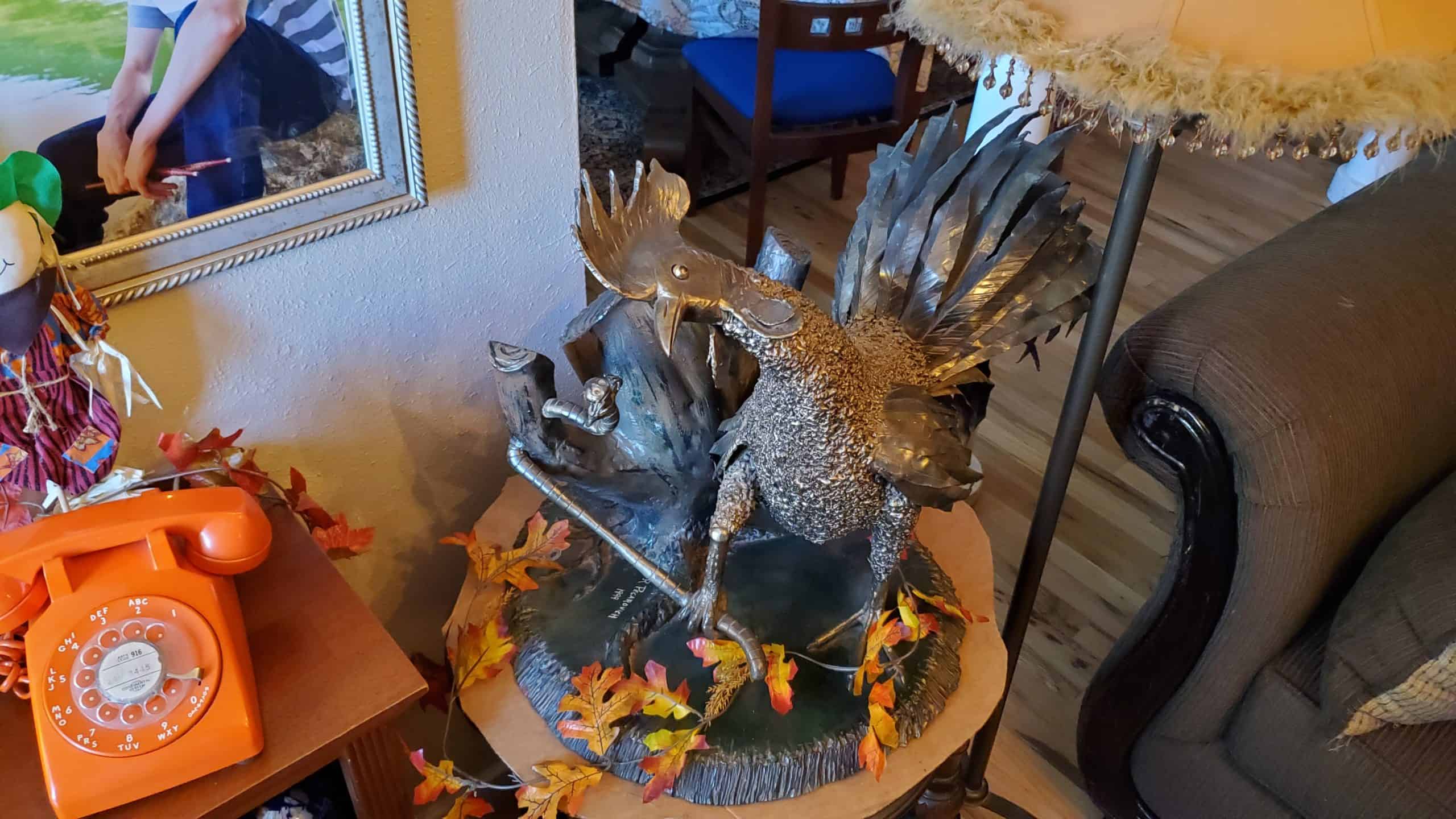 Metal Sculpture by Ron Pecarovich - The Early Bird Gets the Worm - this won best of show at the Kern County Fair
